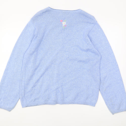 Tulchan Women's Blue Floral Cardigan L