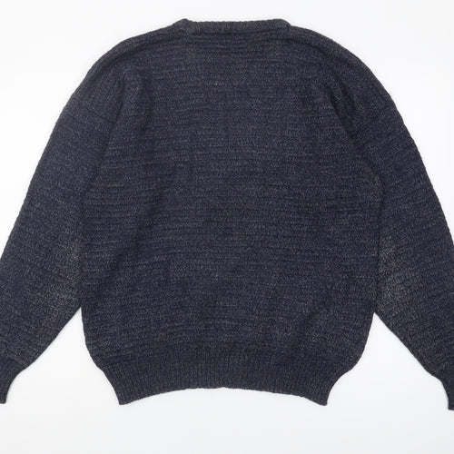 Pulligan Men's Blue Wool Pullover Jumper M