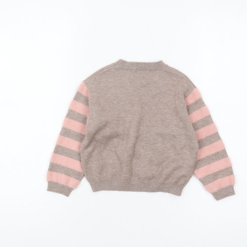Mayoral Girls Beige Floral Pullover Jumper 3 Years
