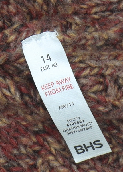 Vanilla Sands Women’s Orange Roll Neck Jumper Size 14