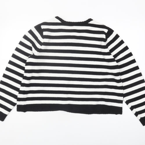 Happily Grey Women's Plus Size Striped Cardigan - Black, 22