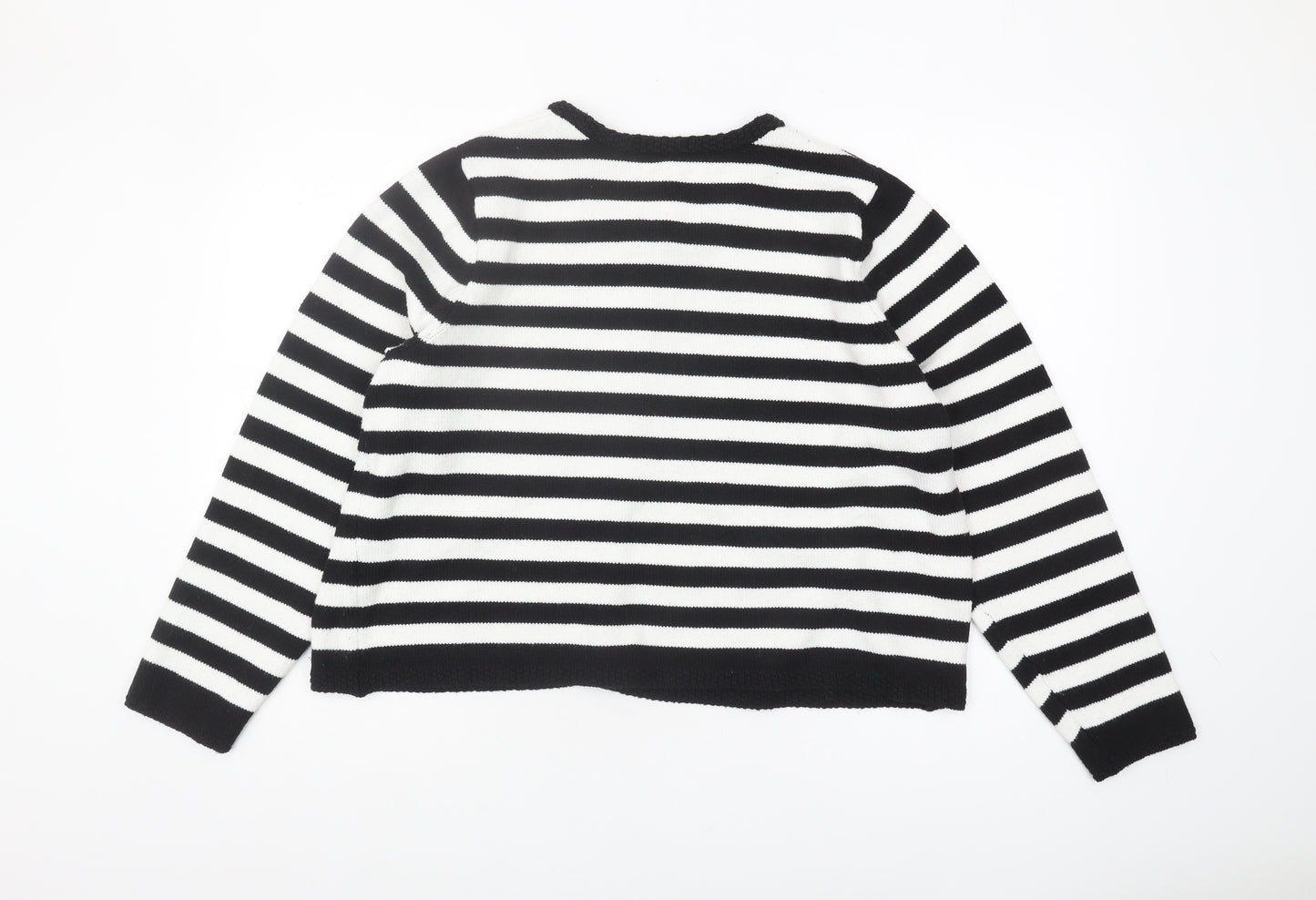 Happily Grey Women's Plus Size Striped Cardigan - Black, 22