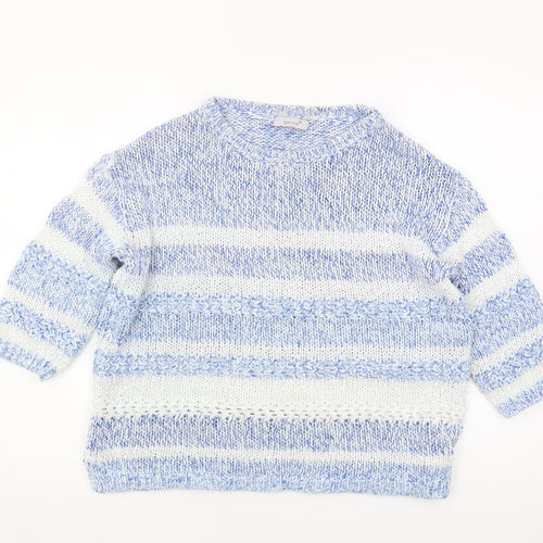 Marks and Spencer Women's Blue Striped Pullover Jumper Size 12