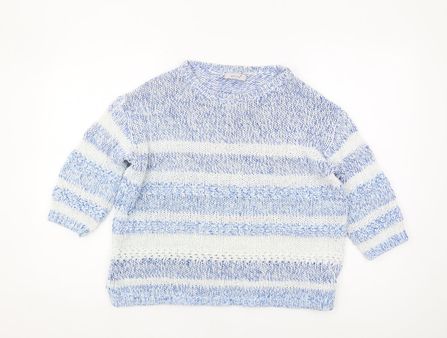 Marks and Spencer Women's Blue Striped Pullover Jumper Size 12