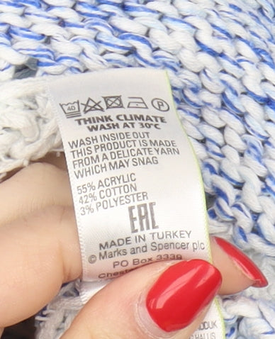 Marks and Spencer Women's Blue Striped Pullover Jumper Size 12