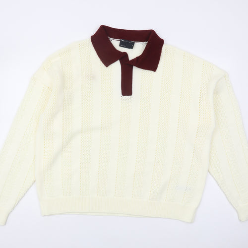 ASOS DESIGN Men's Ivory XL Pullover Jumper