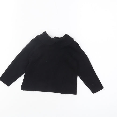 Zara Unisex Baby Black Collared Jumper, 12-18 Months