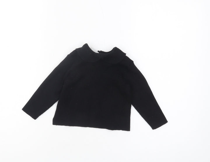 Zara Unisex Baby Black Collared Jumper, 12-18 Months