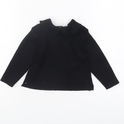 Zara Unisex Baby Black Collared Jumper, 12-18 Months