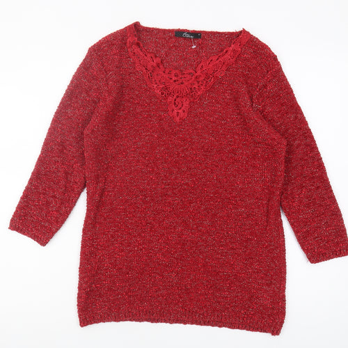 Bm Collection Women's Red Pullover Jumper M