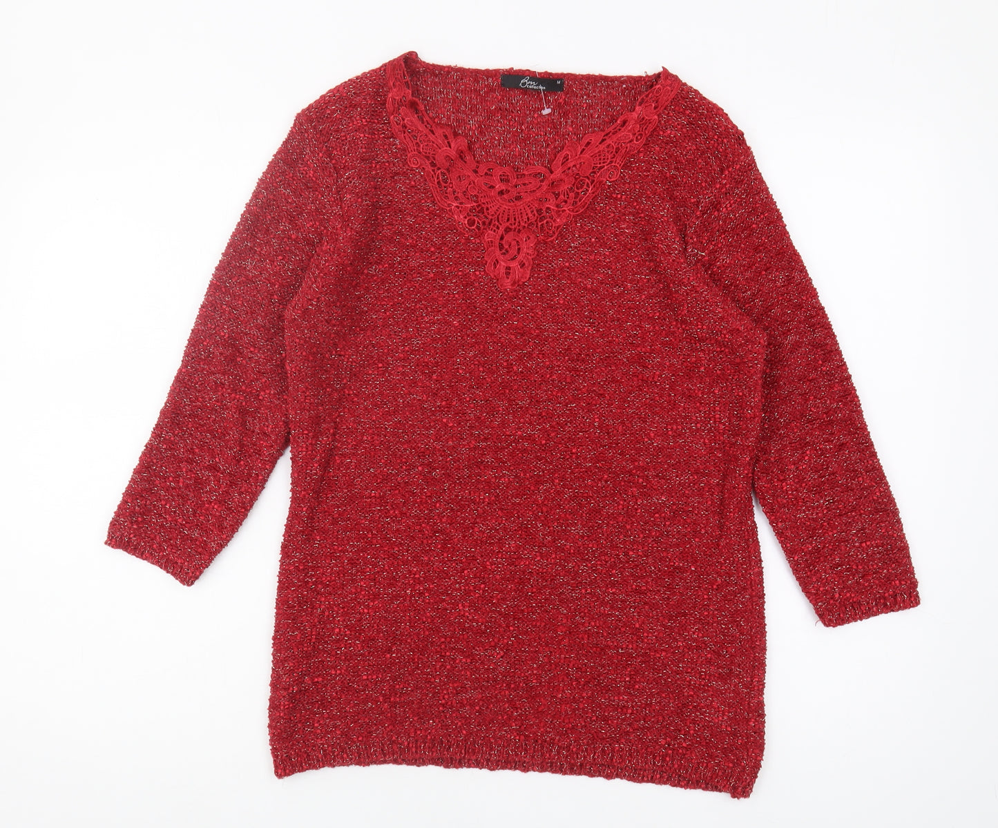 Bm Collection Women's Red Pullover Jumper M