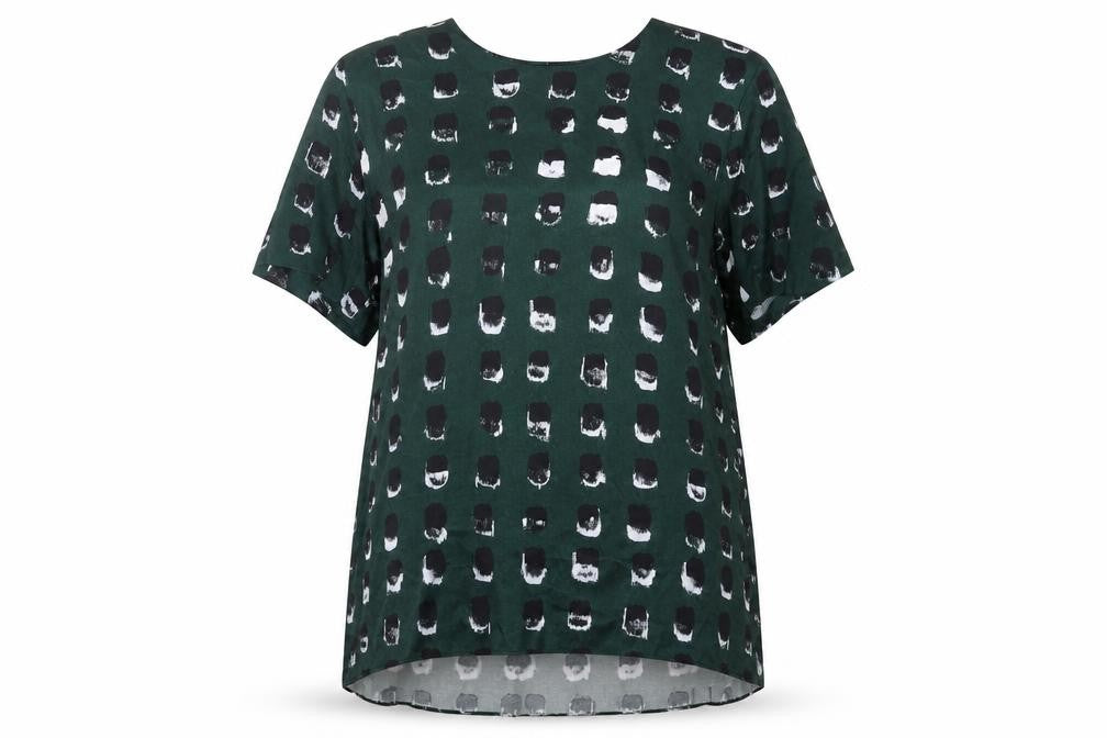 Front view of & Other Stories Women's Green Geometric Blouse, size 12