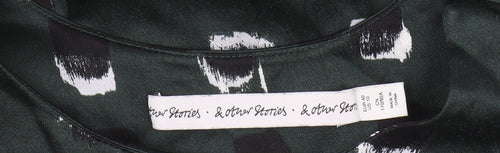 & Other Stories Women's Green Geometric Blouse Size 12