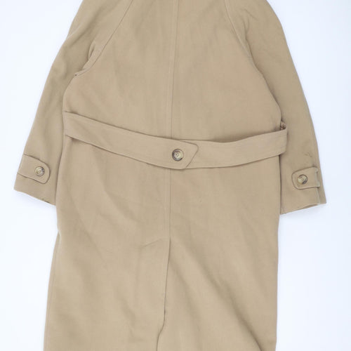 BHS Women's Beige Long Wool Blend Overcoat Size 12