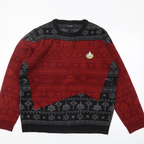 Numskull Men's Red 'Star Trek' XL Christmas Jumper