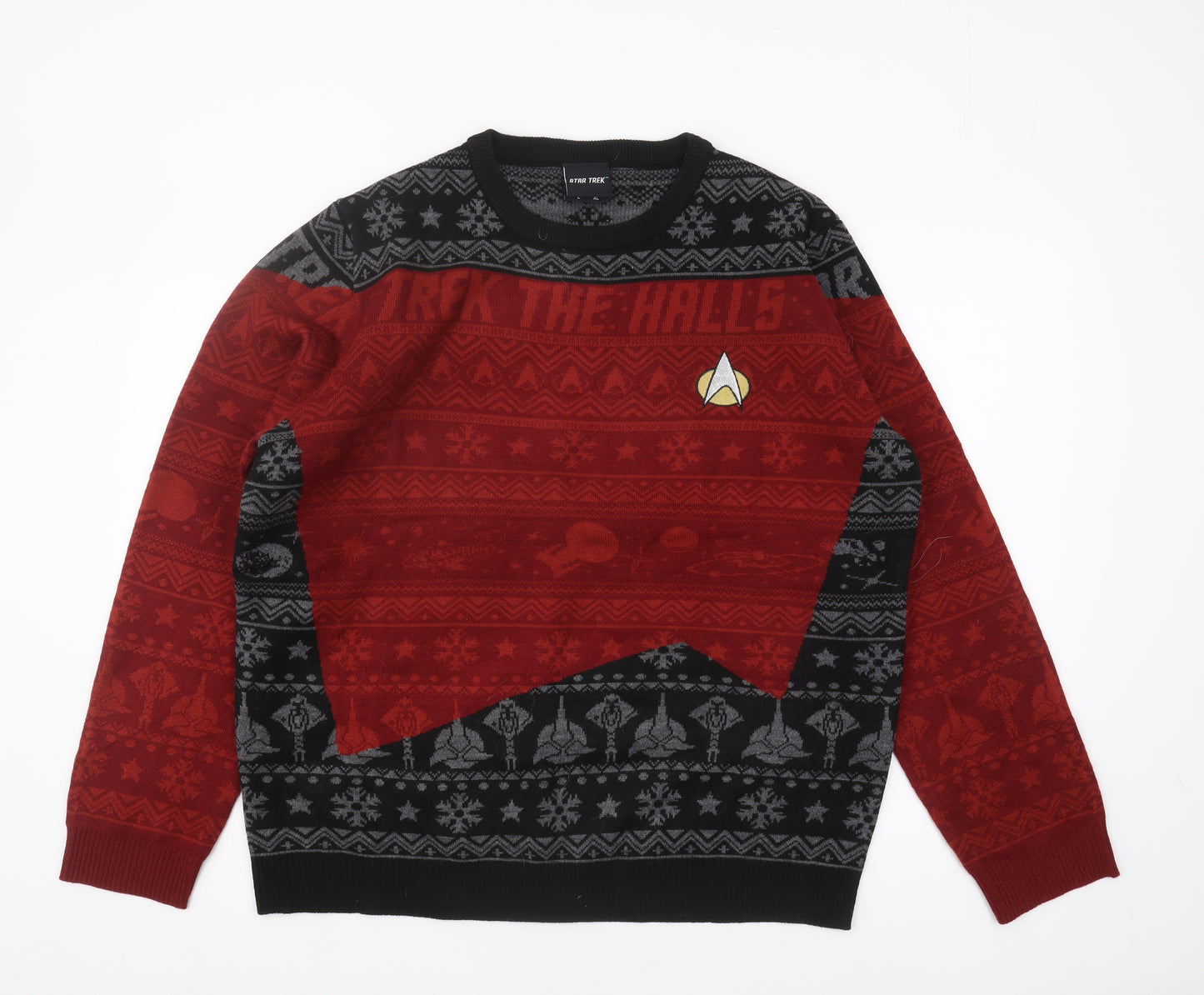 Numskull Men's Red 'Star Trek' XL Christmas Jumper