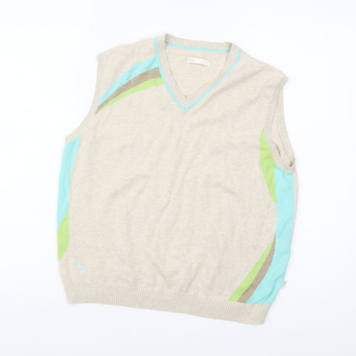 Ping Women's Beige Sleeveless V-Neck Vest, Size 12