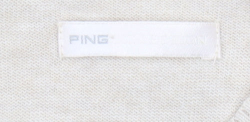 Ping Women's Beige Sleeveless V-Neck Vest, Size 12