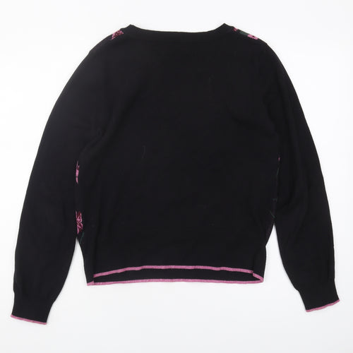 Oasis Women's Black Floral Jumper Pullover M