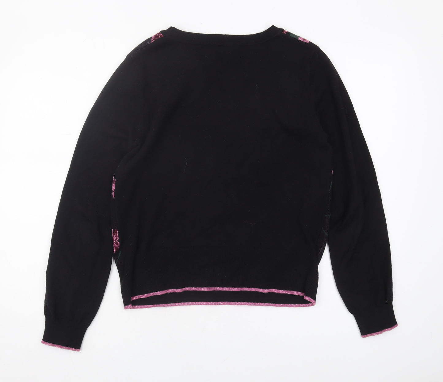 Oasis Women's Black Floral Jumper Pullover M