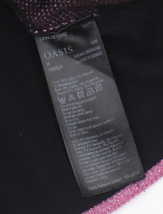 Oasis Women's Black Floral Jumper Pullover M