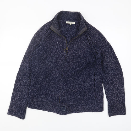 Laura Ashley Women's Blue Full Zip Jumper M
