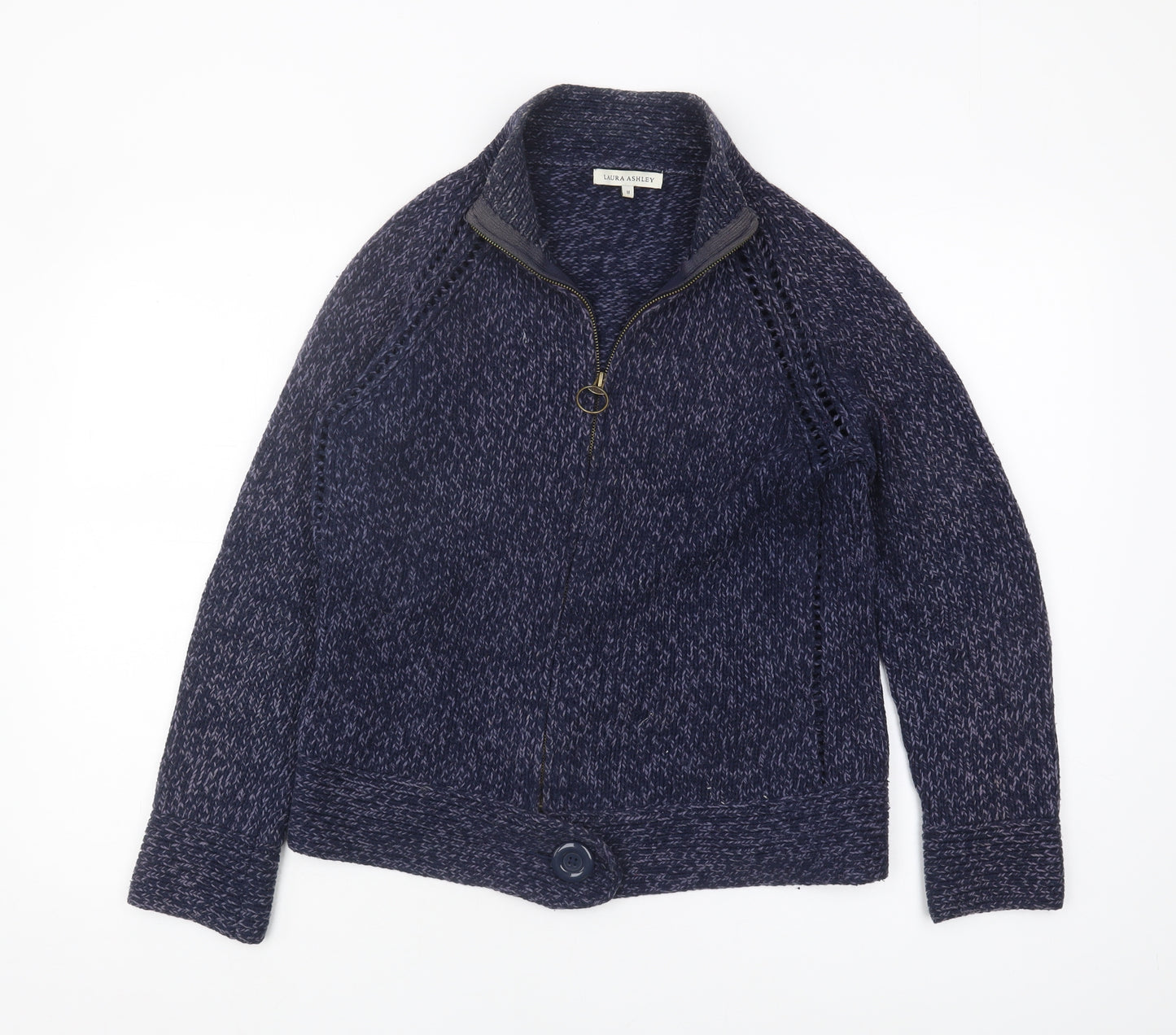 Laura Ashley Women's Blue Full Zip Jumper M