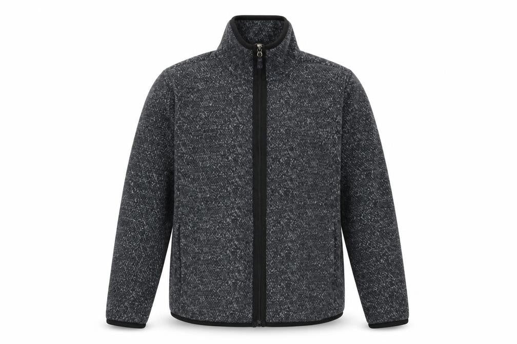 Front view of Tweeds Grey Basic Jacket Men M Stand-Up Collar Casual