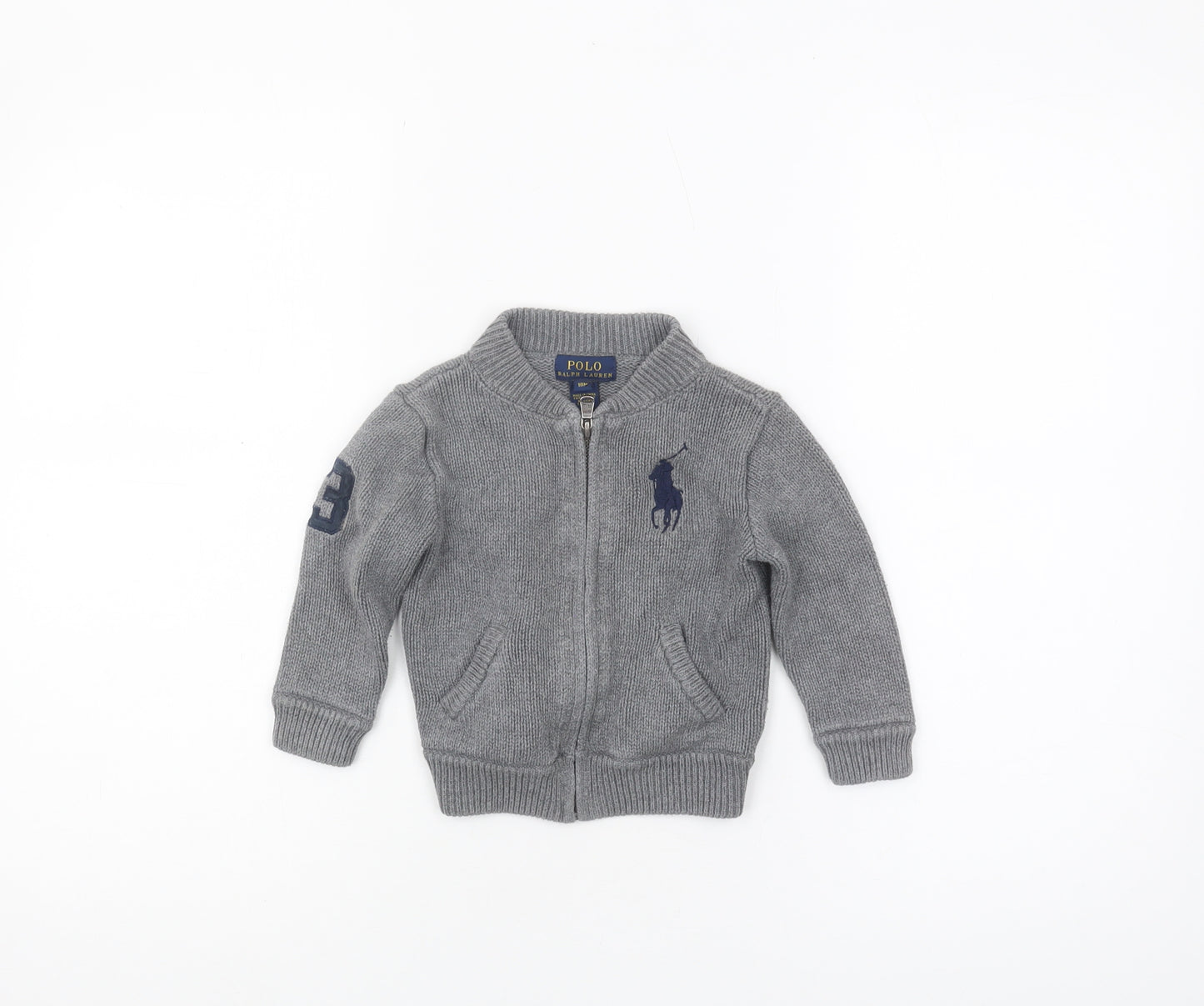 Polo Ralph Lauren Unisex 18-24M Grey Full Zip Jumper