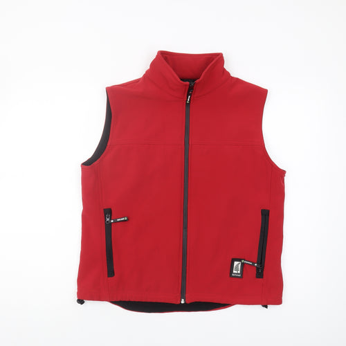 Kiwi Stuff Red Men's Waistcoat M with Zipped Pockets