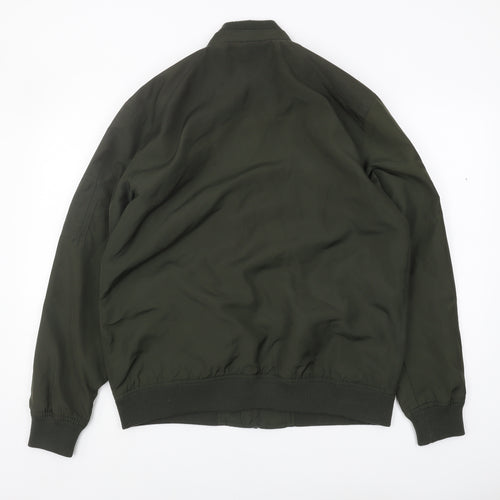 Greenwoods Men's Green Bomber Jacket Medium Casual Zip