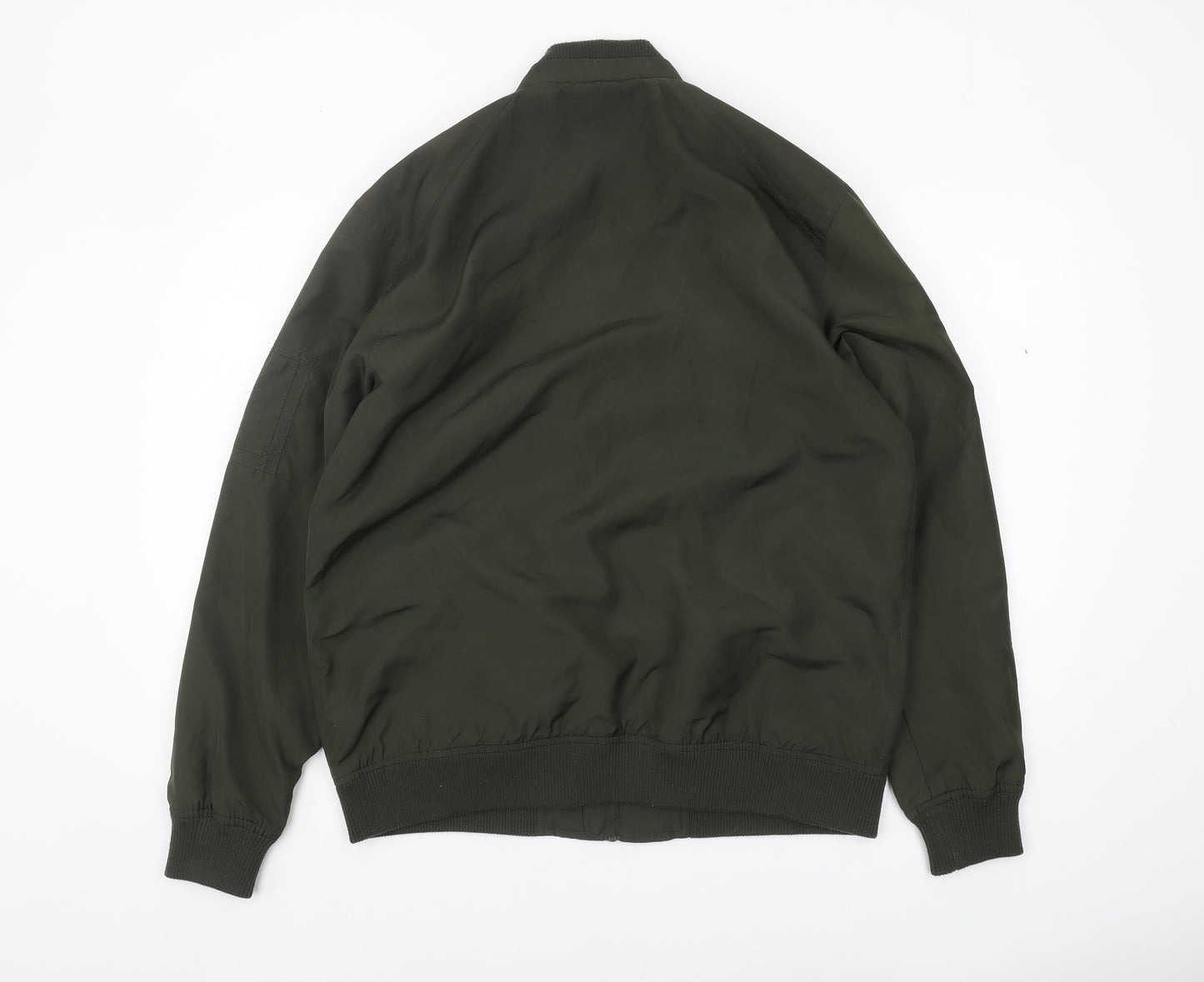 Greenwoods Men's Green Bomber Jacket Medium Casual Zip