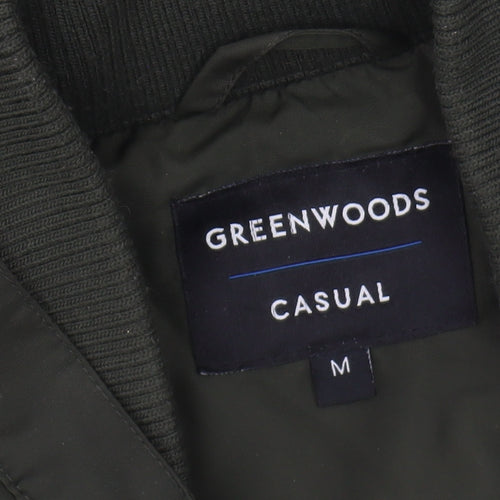 Greenwoods Men's Green Bomber Jacket Medium Casual Zip