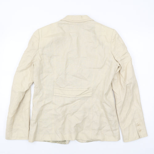 Per Una Beige Linen Blazer, Women, Size 12, 3-Button