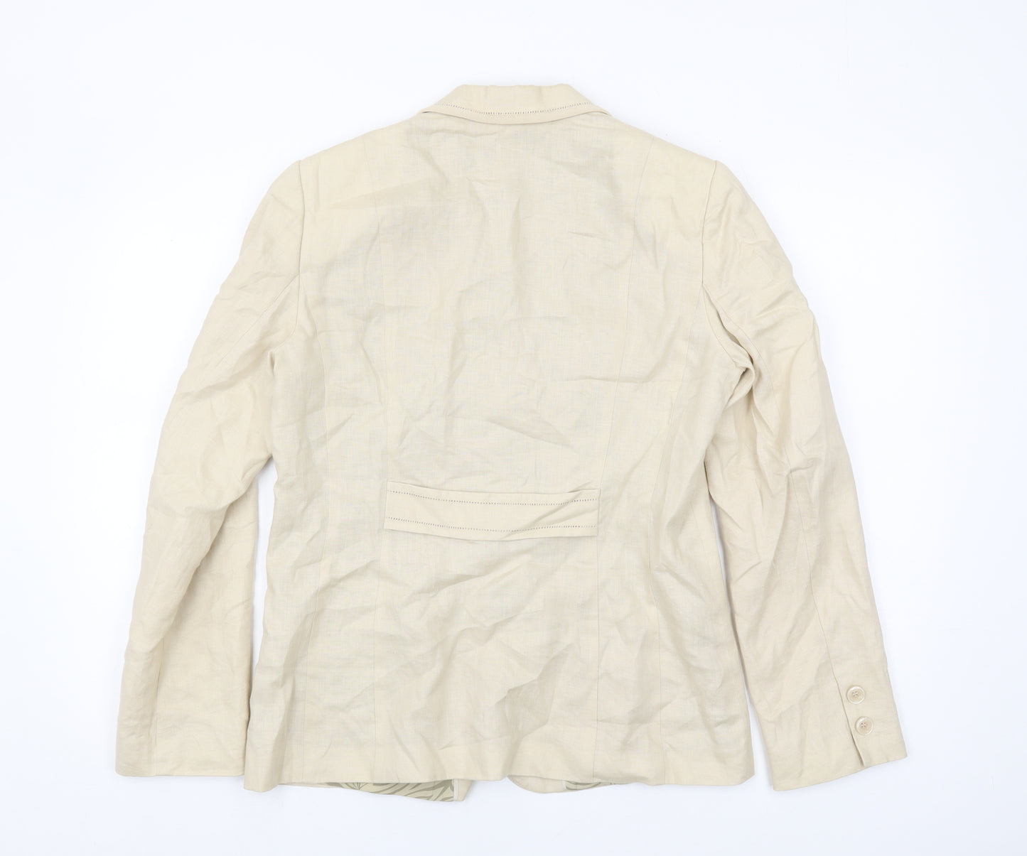 Per Una Beige Linen Blazer, Women, Size 12, 3-Button