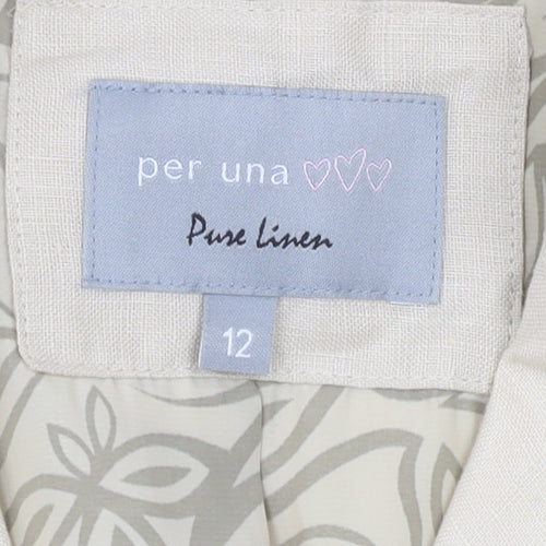 Per Una Beige Linen Blazer, Women, Size 12, 3-Button