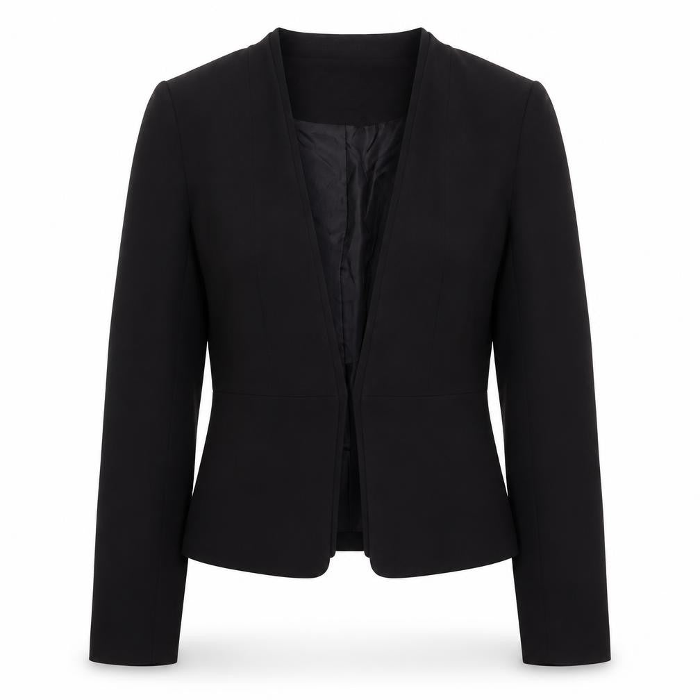 Front view of H&M Women's Black Blazer, size 8, Regular Fit