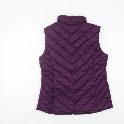 M&Co Women's Purple Quilted Waistcoat Size 10