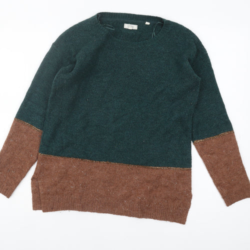 Fat Face Women's Green Brown Pullover Jumper Size 8
