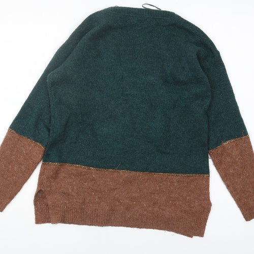 Fat Face Women's Green Brown Pullover Jumper Size 8
