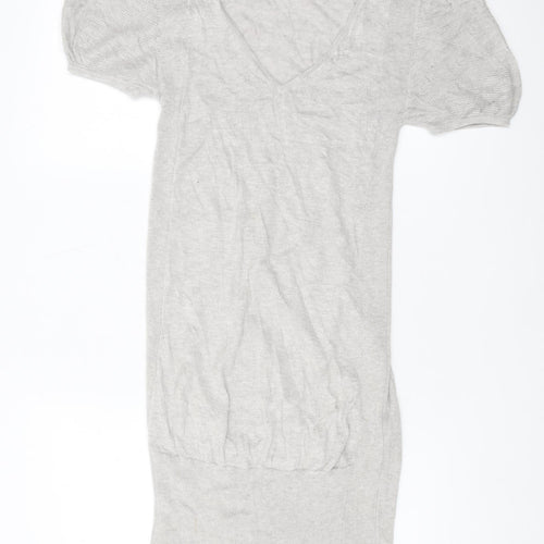 Ted Baker Women's Grey V-Neck Knit Top Size 10