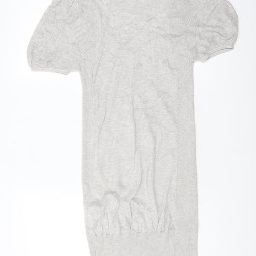 Ted Baker Women's Grey V-Neck Knit Top Size 10
