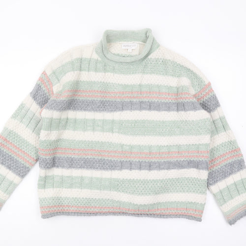Apricot Women's Multicoloured Striped Pullover Jumper S