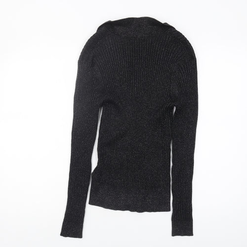 Marks and Spencer Women's Collared Black Jumper Size 12