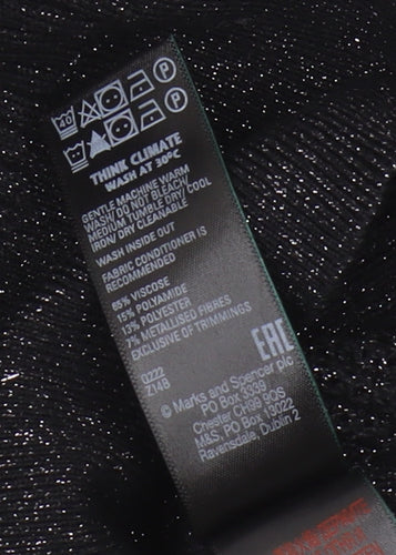 Marks and Spencer Women's Collared Black Jumper Size 12