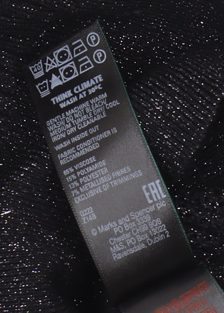 Marks and Spencer Women's Collared Black Jumper Size 12