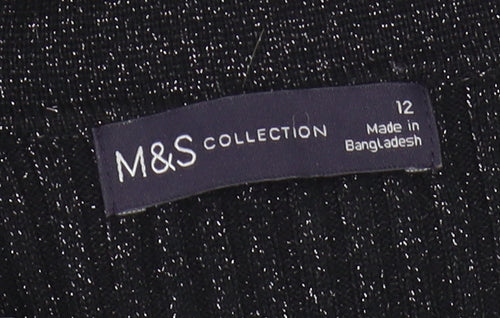 Marks and Spencer Women's Collared Black Jumper Size 12