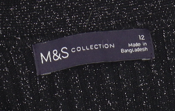 Marks and Spencer Women's Collared Black Jumper Size 12