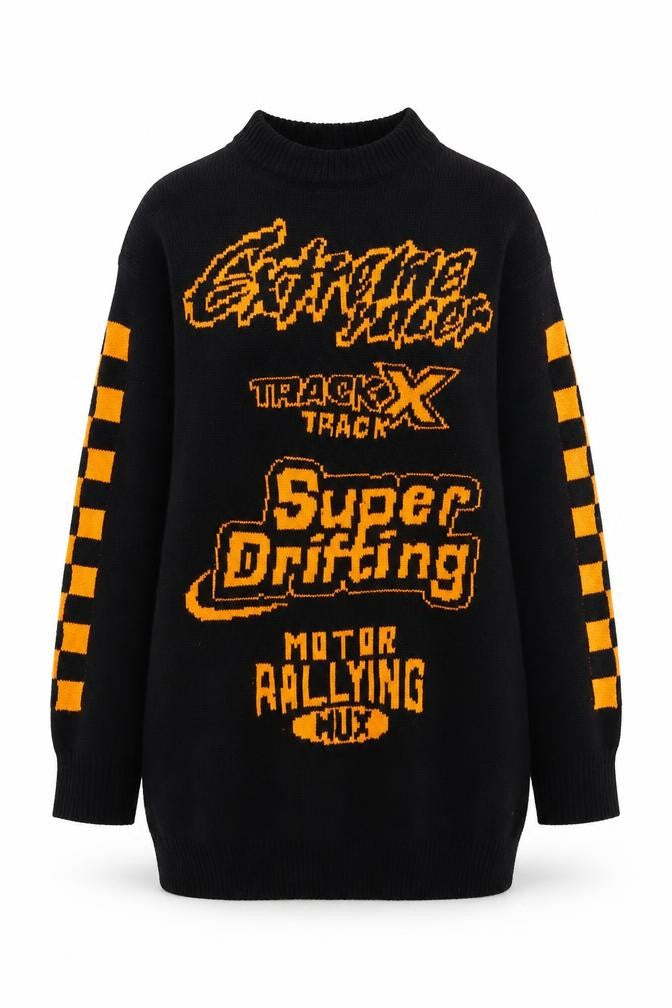 Front view of H&M unisex black graphic jumper xs