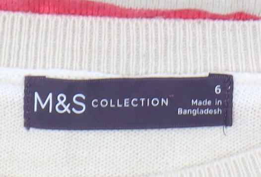 Marks and Spencer Women's Striped Crew Neck Jumper Size 6
